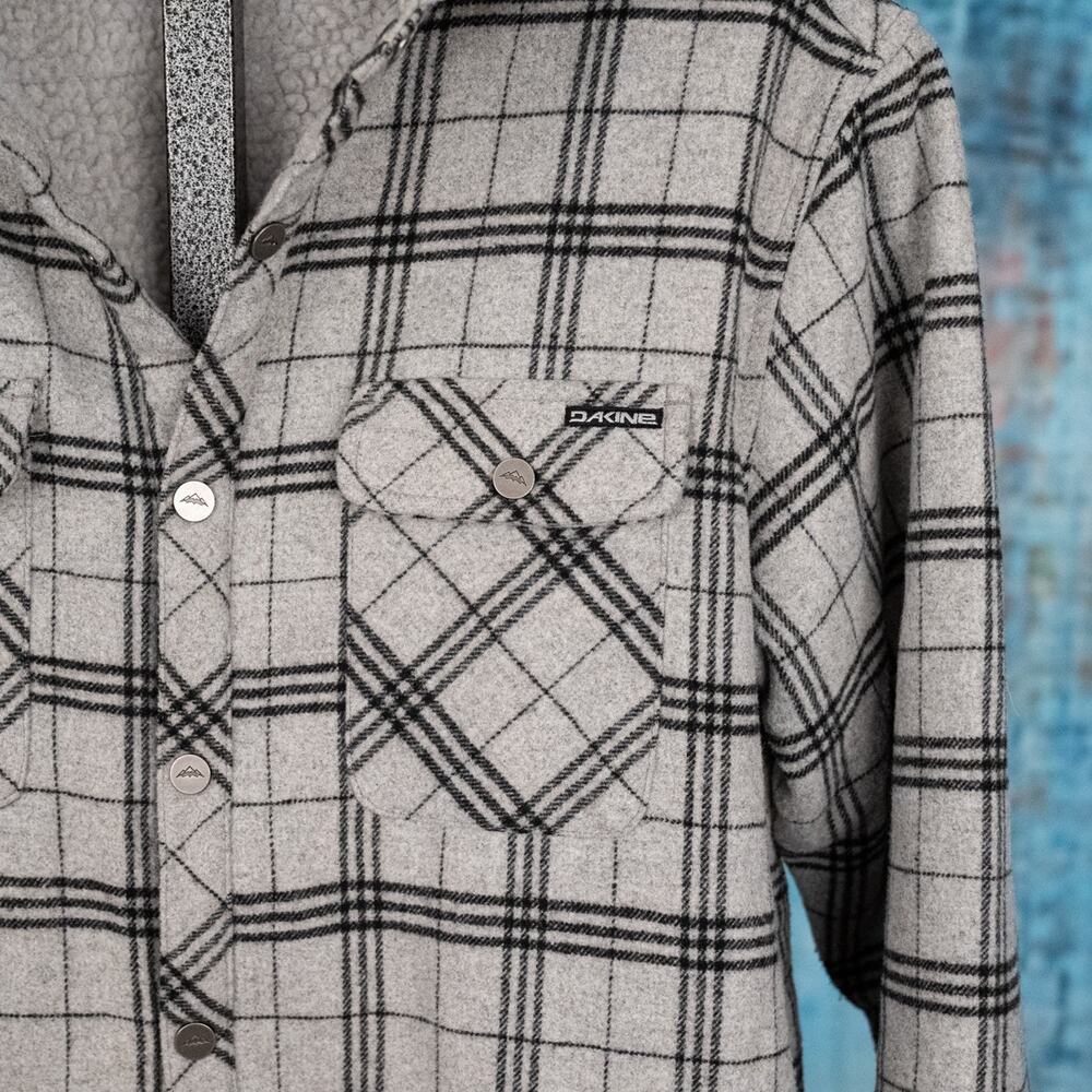 DAKINE Technical Outerwear Men's LARGE Sherpa Lined Wool Blend Flannel Shacket - Picture 3 of 6